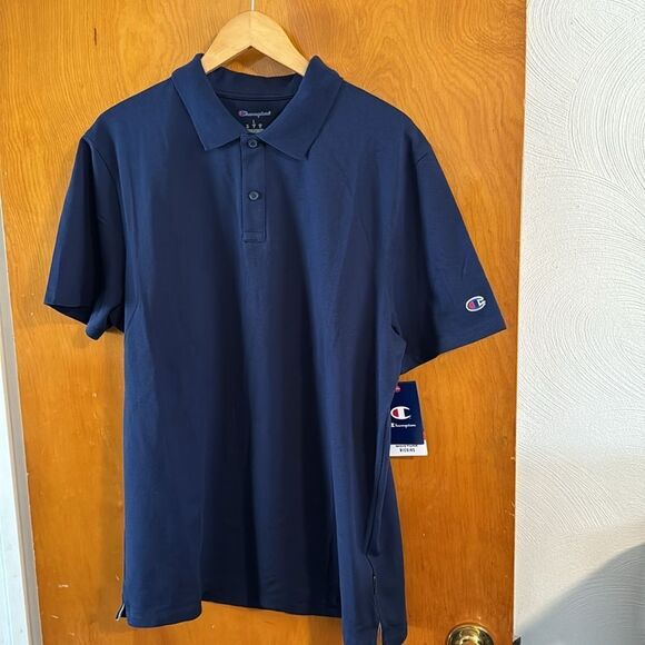 Champion Polo Shirt Mens Large Navy Wicking - Picture 1 of 2